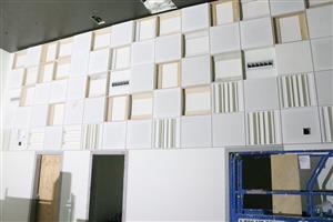 Acoustic panels in music room